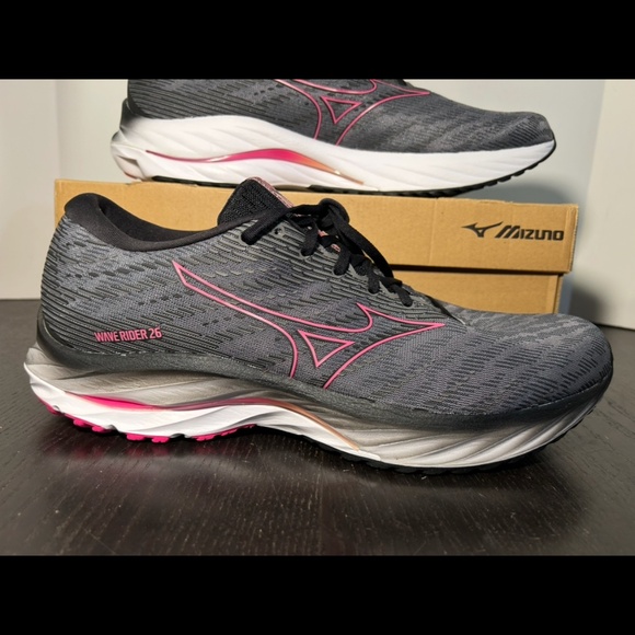 Mizuno Wave Rider 26 Running Shoes Sneakers Quiet Shade/Pink Glo Mens 13 - Picture 1 of 16